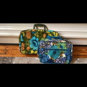 Vintage mini retro suitcases, bantam, floral, laptop iPad bag